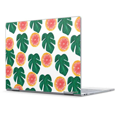 Bouffants and Broken Hearts Tropical Leaves and Citrus Pixelbook Skin